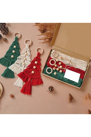 Dianziye Yeni Noel Ağacı Askılı Dekorasyonu - El İşçiliği Örgü Materyal Seti, Ev Dekoru, Kişiselleştirilebilir, Nordic Stili A Modeli