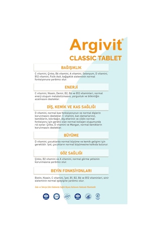 Argivit Classic Takviye Edici Gıda 30 Tablet
