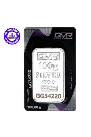 E-gümüş 100gr.külçe Gümüş