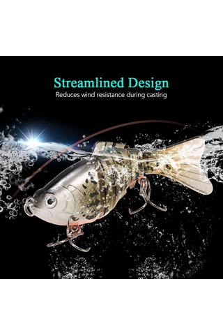 Neevoyu 5 Adet 10cm Sert Yem Balık Avı Oltası - Keskin Üçlü Kancalı Yapay Yem Seti