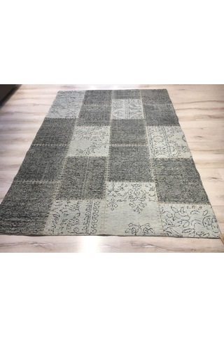 Türkmen Halı Vintage Mood 3205A Gri 80X150Cm Patchwork Kilim