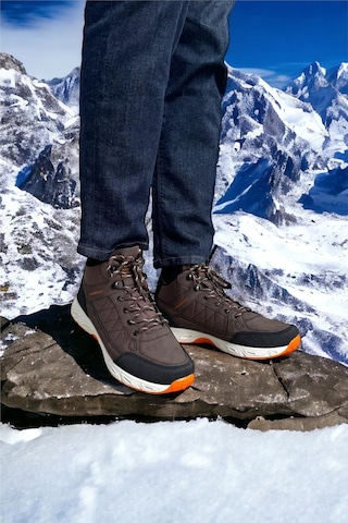 Liger Outdoor Bot Ayakkabı Kışlık Dayanıklı Sağlam Taban Bağcıklı Kahverengi-kahve Kahverengi