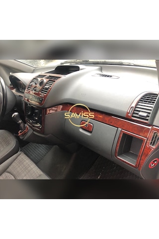 Mercedes Vito uyumlu Gül desenli Maun Full Set,Torpido Konsol Kaplama , Maun Kaplama (Gül desenli)