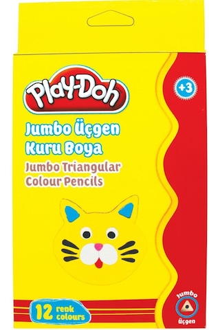 Play-doh 12 Renk Jumbo Üçgen Kuru Boya Ku008