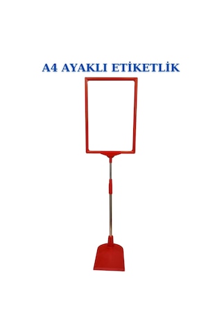 5 Adet Mavi A4 Ördek Ayaklı Fiyat Etiketi - Sepet, Stand, Teşhir, Askılık, Çerçeveli Fiyat Etiketi Mavi