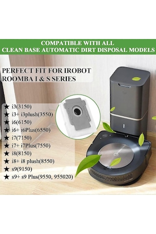 Roomba Robot Süpürge Toz Torbası, 3'lü Paket, İrobot Modelleri I7, I7+, I3+, I6+, I8+, S9+ İle Uyumlu B Inox