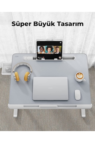 Saiji K8 Ultimate LED Masa Işıklı Dizüstü Çalışma Masası Gri