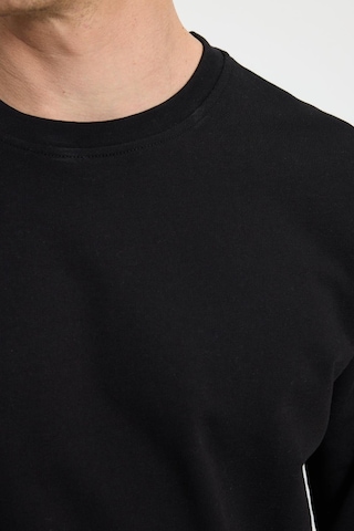 Tudors Erkek Relax Fit Rahat Kesim %100 Pamuk 2 İplik Bisiklet Yaka Siyah Sweatshirt-41514 Siyah