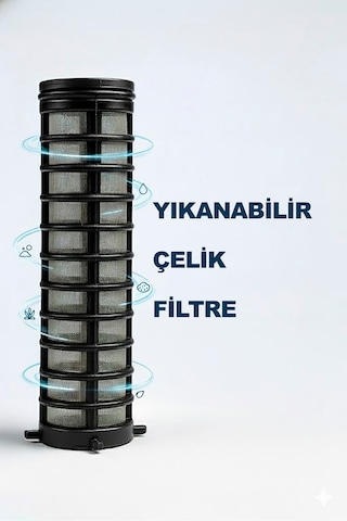 Car-fil Karavan Tekne Tip Portatif Depo Dolum Filtresi Yedek Kartuşu 50 Mikron Yıkanabilir Çelik Diğer