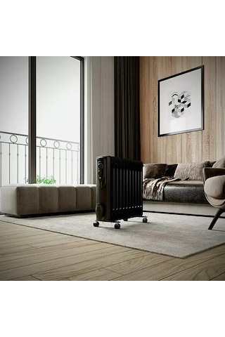 Voltomat Termostatlı 2500 W 11 Dilim Yağlı Radyatör Siyah