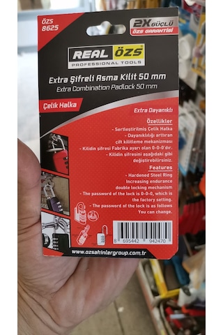 Real Özs Extra Şifreli Asma Kilit 50 MM