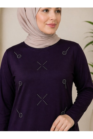 Mutlu City Orta Taş Ve Üzeri Anne Penye Tunik 30644 Mürdüm