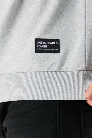 MMetalic Basic Bisiklet Yaka Erkek Sweatshirt Gri