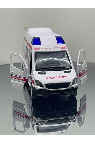 Sesli Işıklı Ambulans Metal Oyuncak Araba