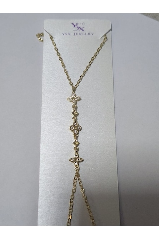 Cm Jewelry Zirkon Taşlı Çelik Şahmeran Bileklik Gold Kadın Şahmeran Altın
