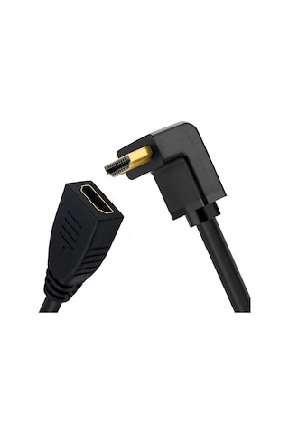 90 Derece L Tipi Açılı HDMI Erkek-Dişi Uzatma Kablosu 50cm