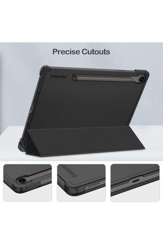 Samsung Uyumlu Galaxy S10 Fe+ Plus 13.1inç Kılıf Flip Cover Kalem Bölmeli Pc Case Kapaklı