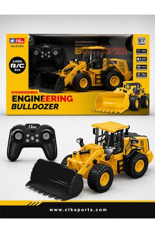 C Toys Uzaktan Kumandalı Buldozer Ekskavatör - Kutu Ölçüsü: 44.5 Cm , 2.4g , 1:16 Ölçekli , Şarjlı