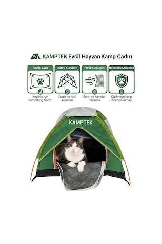 Kamptek Portatif Katlanabilir Otomatik Evcil Hayvan Çadırı Boy 74x52x47 Cm Renkli Dışarı / Ev Kullanıma Uygun Çok Renkli