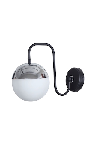 Luzarana Siesta Krom-siyah Metal Gövde Beyaz Camlı Tasarım Aplik