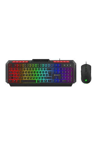 Gamebooster Km-11b Knight Rainbow Siyah Gaming Klavye Mouse Set