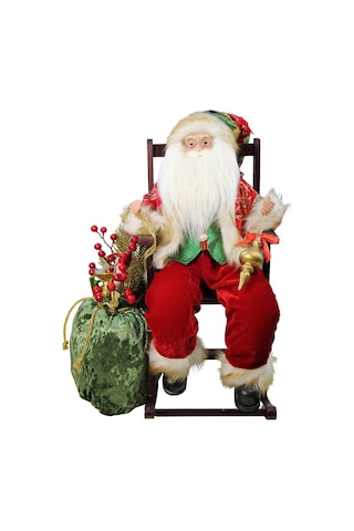 Yılbaşı Süsü Sandalyeli Noel Baba 50x35 Cm