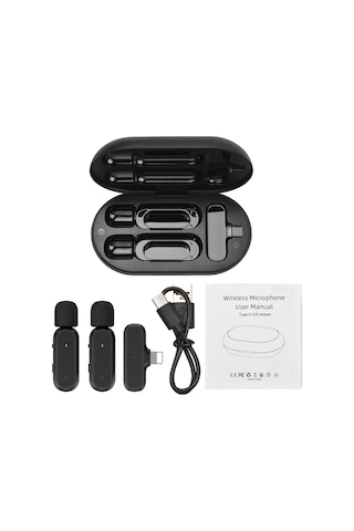 Reedark Kablosuz Klipsli Mikrofon Seti - 20m Menzil, Gürültü Azaltma, Şarj Kutusu İle İphone Uyumlu