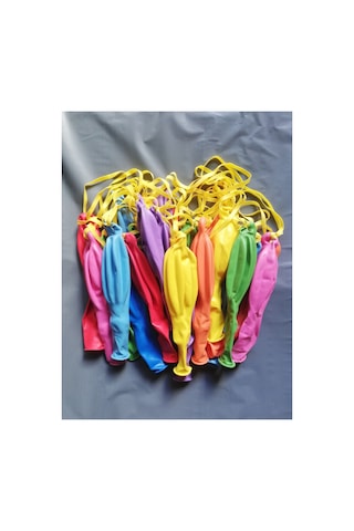 Punch Balon 100'lü Lastikli Zıpzıp Atom Balon Punch Panç İpli Balon Büyük Boy Renkli Balon Çok Renkli