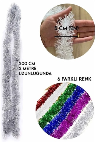 6lı Yılbaşı Çam Ağacı Süsü Gümüş Kırmızı Fuşya Beyaz, Mavi Yeşil