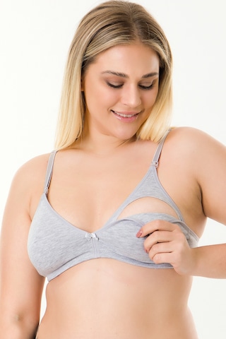 Par Lingerie Pl 3'lü Çıkarılabilir Pedli Emzirme Sütyeni Gri