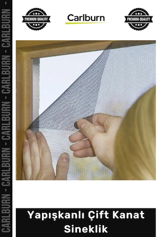 Çiftkanat 130x150 Cm Pratik Kolay Montaj Pencere Kapı Tül Koruyucu Yapışkanlı Çift Kanat Sineklik