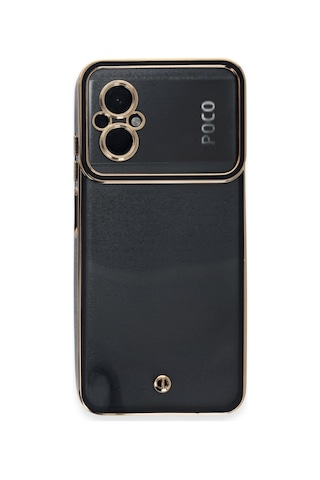 Poco M5 Kılıf Liva Lens Silikon - Siyah Çok Renkli