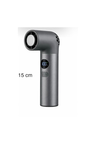 Turbo Buzlu Fan Dijital Ekranlı Şarjlı Mini El Vantilatörü 100 Kademeli Ayar, 3000mah Batarya, Type-c Şarj