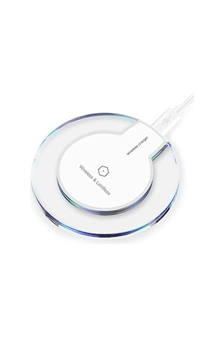 Honmex Beyaz Kiremit Desenli 5w Hızlı Şarj Qi Uyumlu Kablosuz Telefon Şarj Aleti