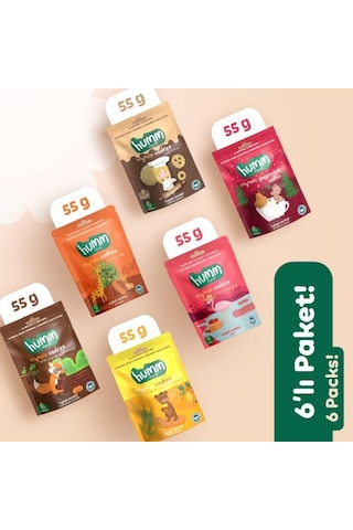 Organik Tatlı Kurabiyeler Atıştırmalık Paketi - 6 Adet 6 Çeşit 320 G