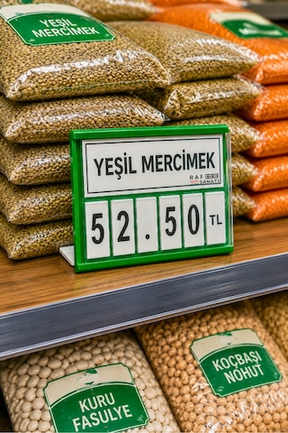 Fiyat Kasetlik Manav Kasap Şarküteri Etiketi Rakamlı Fiyatlık Ayaklı Küçük Boy 77x62 Mm Yeşil