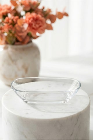 Lav Defne Cam Servis Tabağı 2'li Küçük Boy 230 ml (Kahvaltılık , Meze Tabağı )