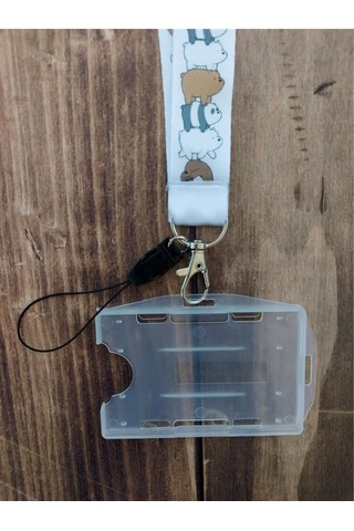 Kafadar Ayılar Geniş Kart Askısı Yaka Kartı Boyun Askı İpi Telefon Askısı Yatay Dikey Kart Koruyucu
