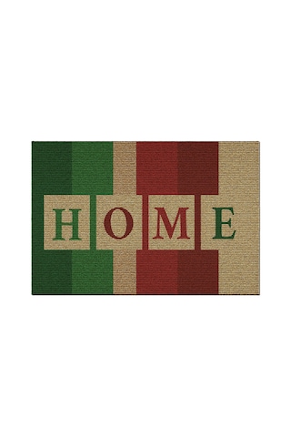 Decovetro Renkli Kapı Önü Halı Paspas Home Desenli 40 X 60 Cm Çok Renkli