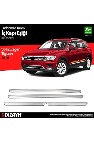 S-Dizayn Vw Tiguan Krom İç Kapı Eşiği 4 Prç. 2016 Üzeri