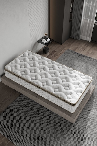 Aksviva Cortado Tek Kişilik Pedli Paket Yaylı Yatak 30 Cm BEYAZ