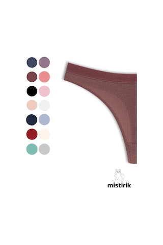 Mistirik Paulo Model Fitilli Esnek Kumaş String Tanga Mürdüm Renk Mürdüm