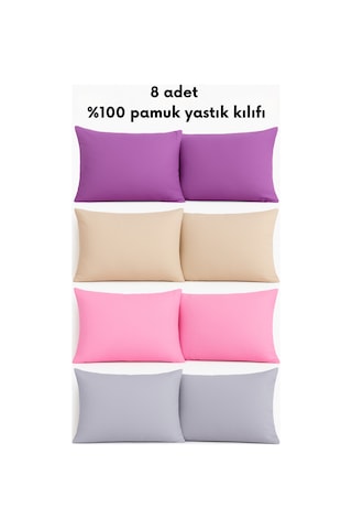 Formeya Ranforce %100 Pamuk Yastık Kılıfı 8 Adet 50 x 70 Kapaklı