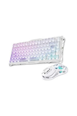 Gravastar Mercury K1 Lite Mekanik Gaming Klavye Ve M2 Kablosuz Optik Mouse Seti, Crystal Aurora