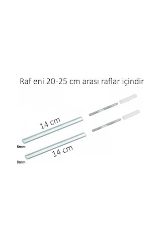 Gizli Raf Tutucu 14 Cm X 8 Mm, İki Takım Krom