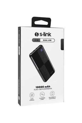 S-link Ip-g12n 10000mah Micro+usb+ Type-c Giriş+çıkış Siyah Taşınabilir Pil Şarj Cihazı Powerbank