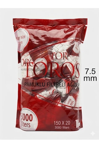 Toros Pamuklu Ağızlık Filtre 8mm 20x150 3000 Toros Pamuklu Ağızlık Filtre 8mm 20x150 3000