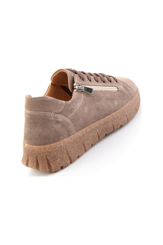 Bambi Kahve Süet Hakiki Deri Kadın Sneaker K01331200302