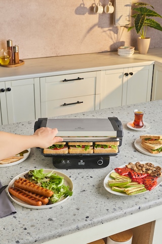 Emsan Inox Feel Steel 1800 W 6 Dilim Kapasiteli Izgara Ve Tost Makinesi