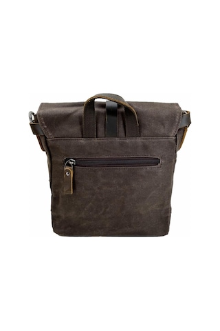 Ççs 31487 Mumlanmış Kanvas Retro Omuz Çantası Kahve Kahverengi